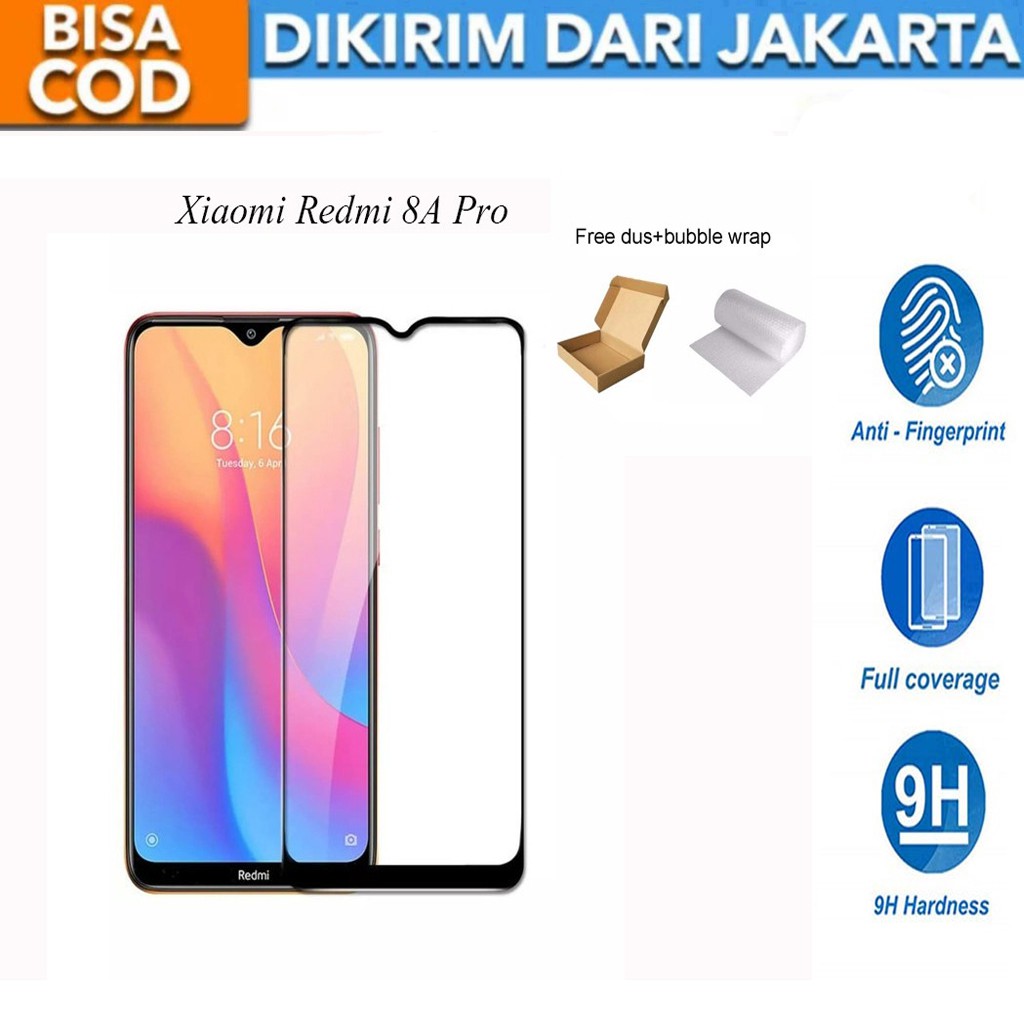 Xiaomi Redmi 8A Pro Full Cover/Full Screen Tempered Glass Screen Protector Anti Gores