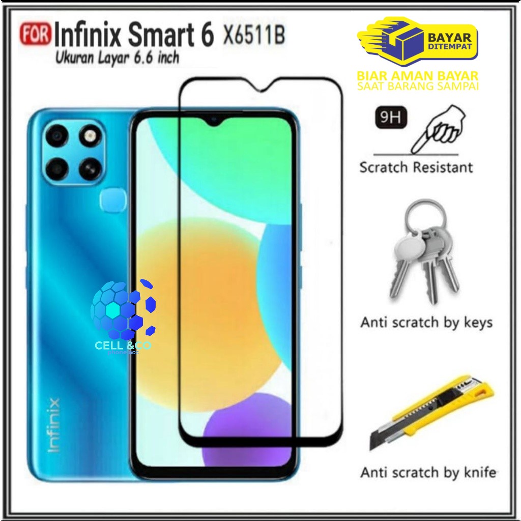 NEW INFINIX SMART 6 Tempered Glass Full HD Anti Gores Premium Screen Protector Pelindung Layar Kaca HP INFINIX SMART 6