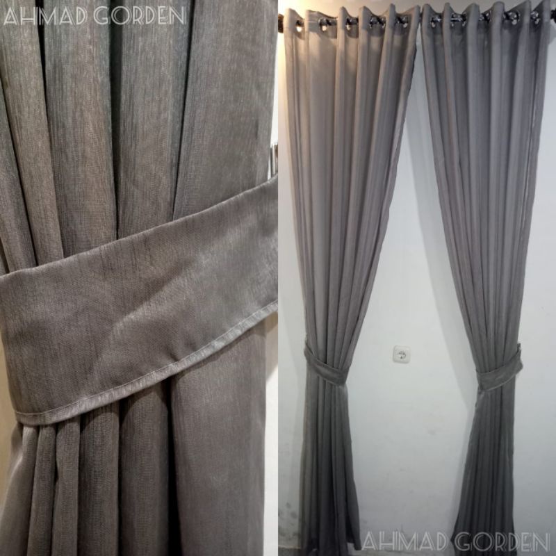 Terbaru Vitrase Model Ring Semokring Vitrase Polos Abu Bahan Tebal Warna kalem Cocok Untuk Semua Jen