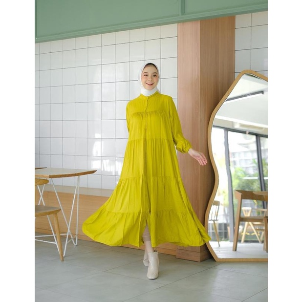 NEW- ALUNA MIDI DRESS oversize jumbo/ dres polos terbaru kekinian ootd cewek kue cewe bumi/ gamis ma