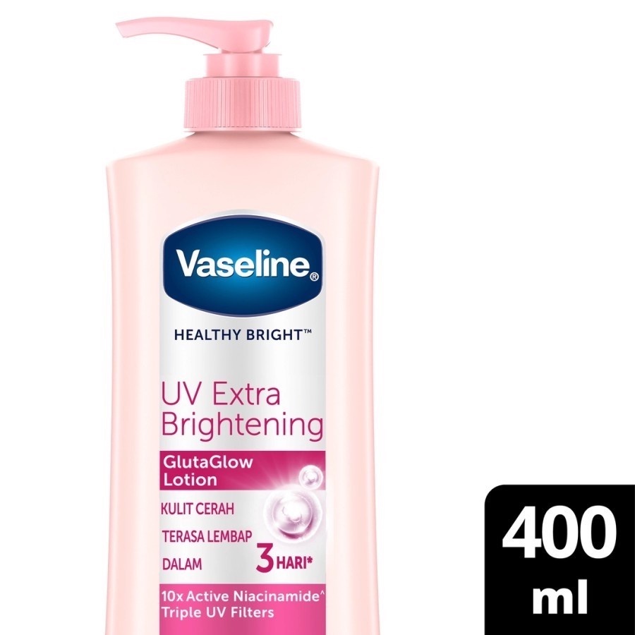 Vaseline Handbody Body Lotion 400ml - Aloe Soothe Perfect 10 UV Extra Brightening Lightening SPF 24 Advanced Strength Cocoa Losion