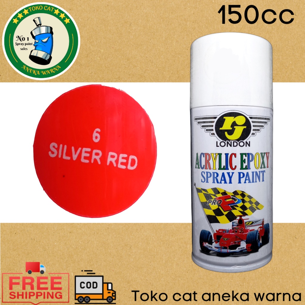 cat semprot 150cc rj london silver red merah spray paint pilok pilox