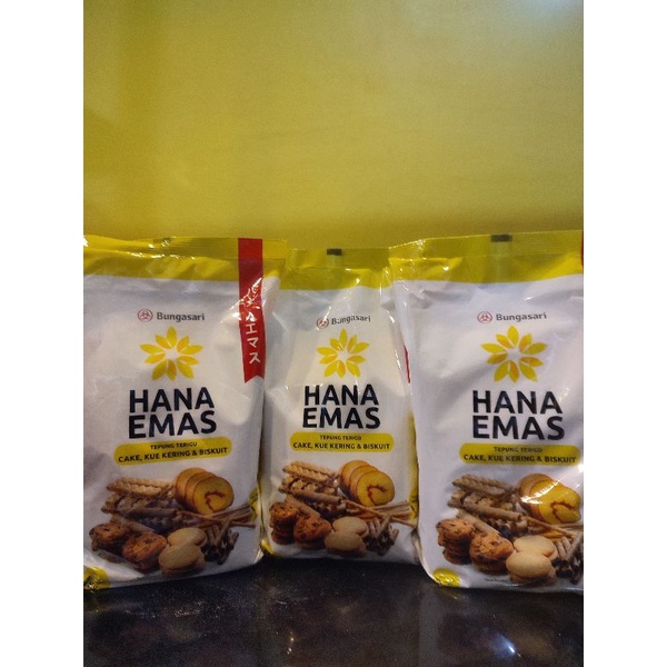 

Tepung Terigu Protein Rendah Hana Emas - 1kg