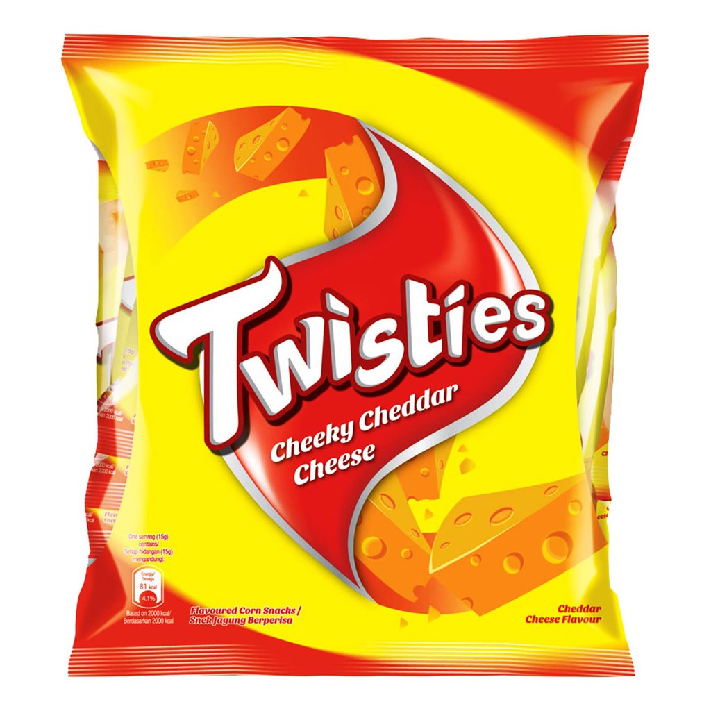 

Twisties Corn Snack 8 x 15g - cheese/ BBQ/ Chicken