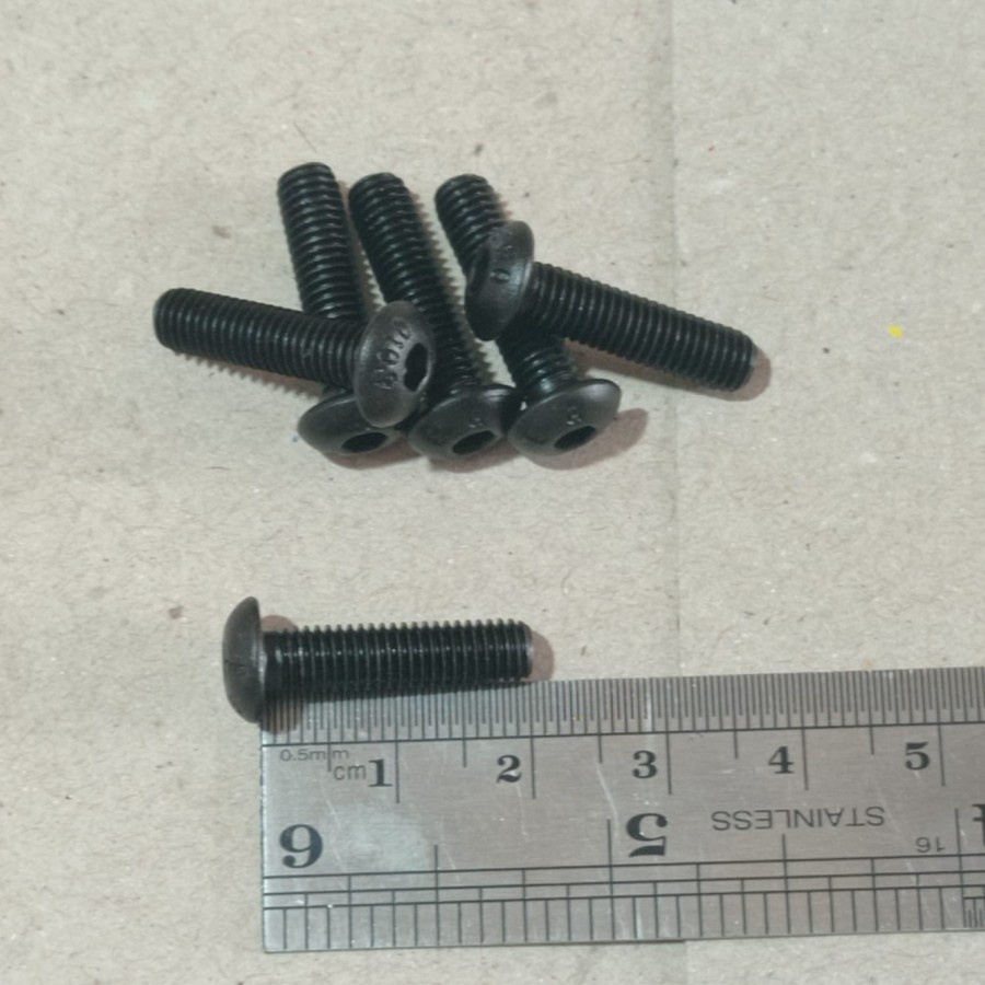 (10PCS) BAUT L BUTTON M5X20MM / BAUT L BAJA M5X20 BUTTON / BAUT L M5X20 BUTTON BAJA / L M5 X 20 PANJ