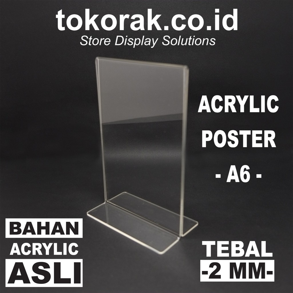 ACRYLIC POSTER A6 - AKRILIK - TENT CARD - MENU BROSUR - DISPLAY HOLDER