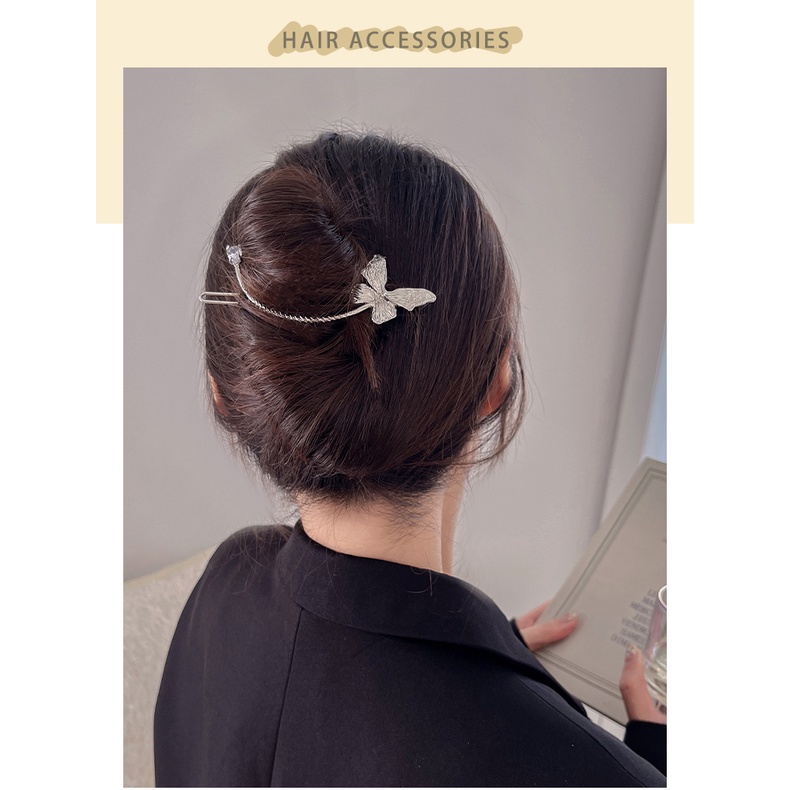 Butterfly Jepit Rambut Bentuk Kupu-Kupu Bahan Metal Untuk Wanita