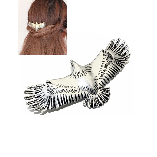 LRC Jepit Fashion Ancient Alloy Eagle Spreading Hair Clips F4263X