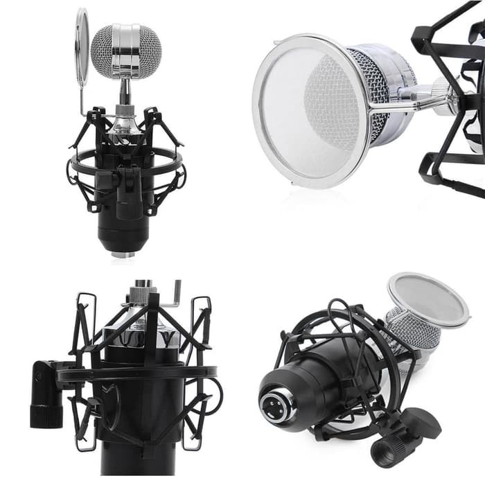 Mikrofon Kondenser POP FIlter Shock Proof Mount - Microphone Recording