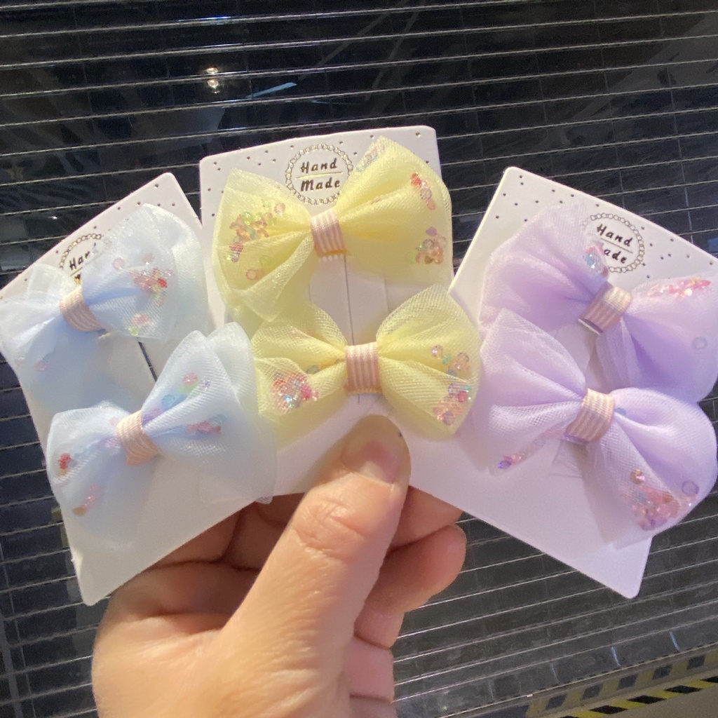 [PRINCESS KESLI]Jepit rambut busur anak-anak/klip kartun putri Korea/jepit pita 2pcs set