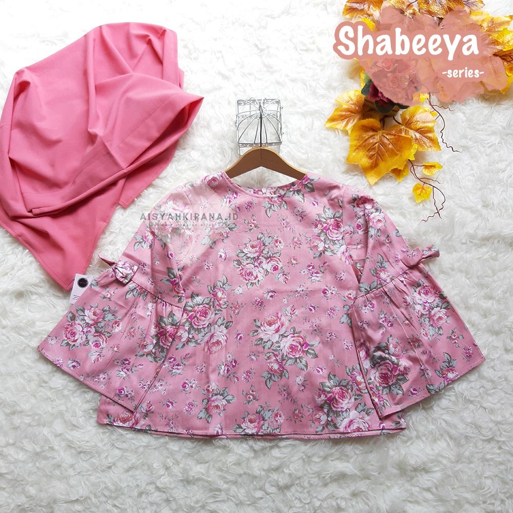 Shabeeya Blouse Anak Baju Muslim Katun Jepang Motif Bunga atasan bayi