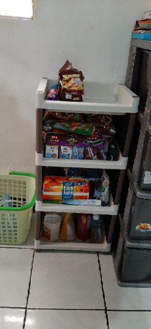 Olymplast Rso 04 Rak Susun 4 Plastik Dapur / Buku / Piring / Kamar Mandi / Mainan Serbaguna