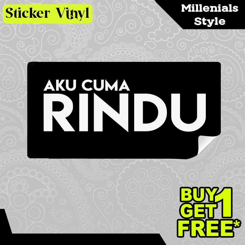 

Stiker Sticker Aku Cuma Rindu Tulisan Kalimat Gaul dan Kekinian Aesthetic Bahan Vinyl Satuan Anti Air