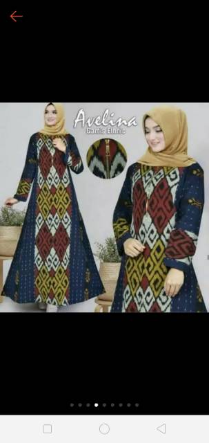 Gamis tenun full furing/trikot