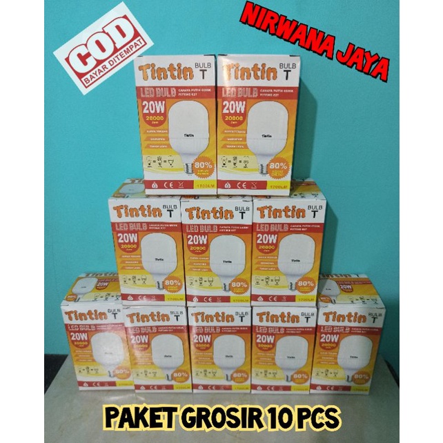 Paket 10 pcs Lampu Led Tintin 20 watt/ LAMPU HARGA GROSIR