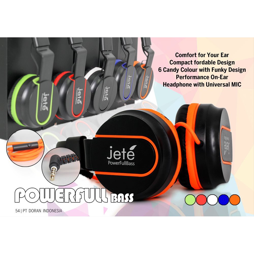 Headphone Jete Powerfull bass Headphone Bando original garansi 1 tahun