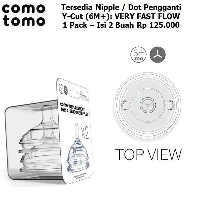 Comotomo Replacement Nipple Dot Twin Pack isi 2