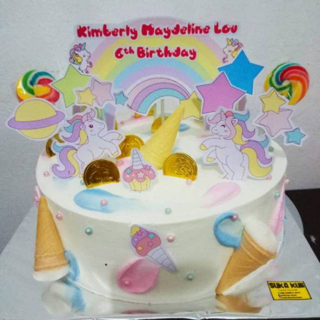 topper hiasan kue pony kuda unicorn