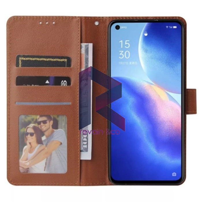 FLIP COVER OPPO RENO 4 CASING FLIP WALLET LEATHER KULIT PREMIUM SARUNG BUKA TUTUP FLIP CASE OPPO RENO 4