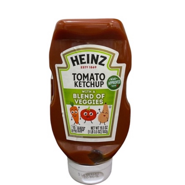 Heinz Tomato Ketchup with Blend of Veggies 552g / Saus Tomat