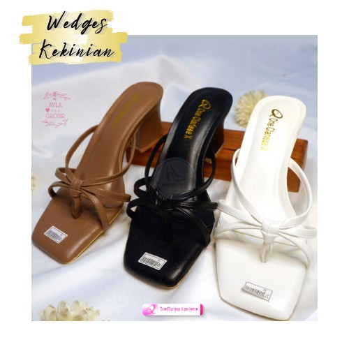 HAK TAHU sintetis 6cm / hak tinggi wanita remaja hitam mocca putih ready 37-40