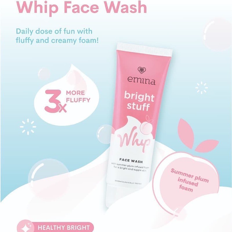 `ღ´ PHINKL `ღ´ ╰☆☆ 𝔢мιℕά ☆☆╮ Emina Bright Stuff Whip Foam sabun cuci muka wajah mencerahkan