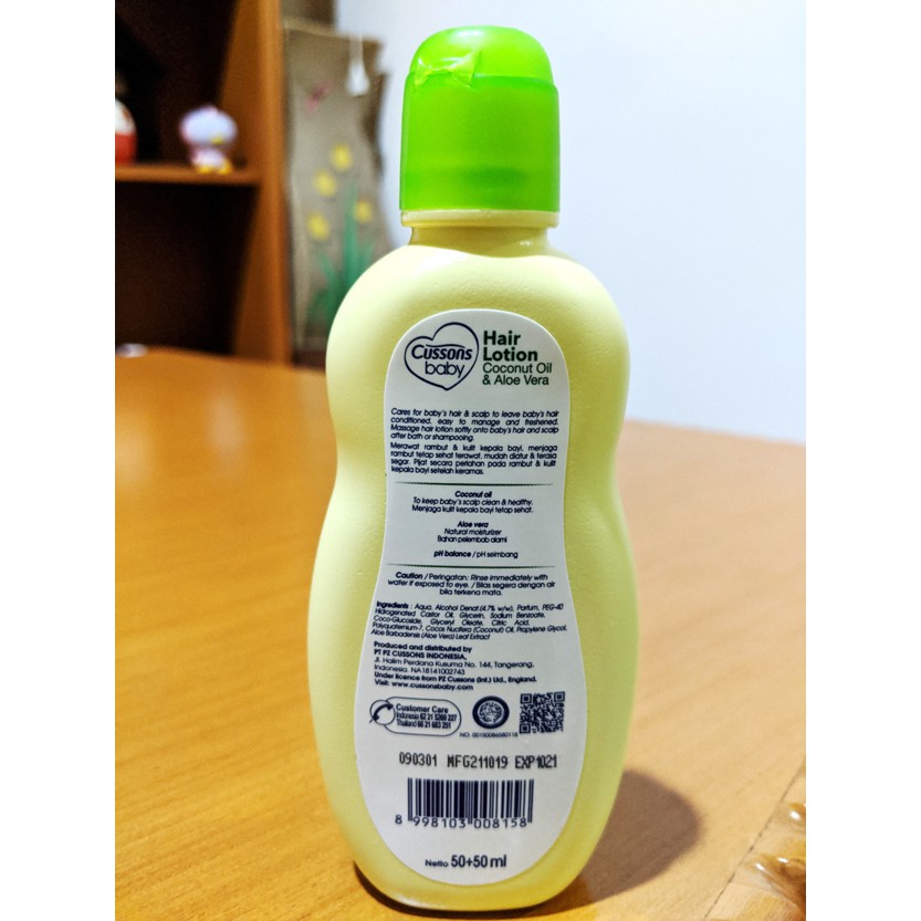 Cussons Baby Hair Lotion 50+50 ml Extra 100% lebih economis.