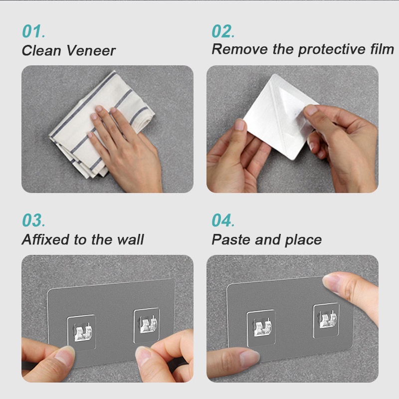 Gantungan Dinding Pengait Portabel Bahan ABS Tahan Air Dengan 2-model Variasi