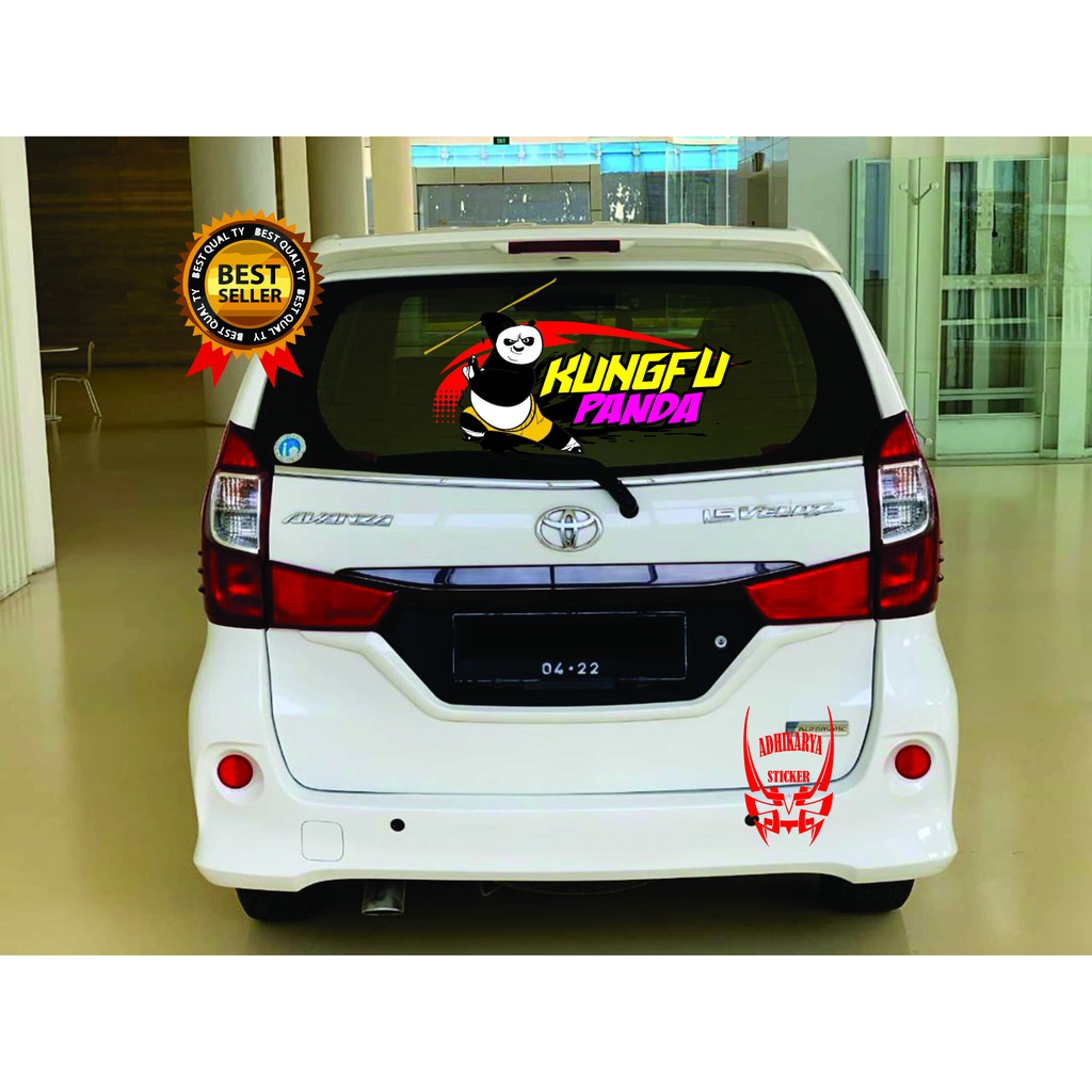 STIKER MOBIL DECALKUNGFU PANDA  DEKAL STIKER KERETA KACA MOBIL BELAKANG CALYA AGYA BRIO AVANZA XENIA