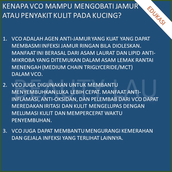 KAREIN VCO VIRGIN COCONUT OIL KUCING OBAT ANTI JAMUR SCABIES KORENG LUKA GATAL KULIT KUCING ANJING