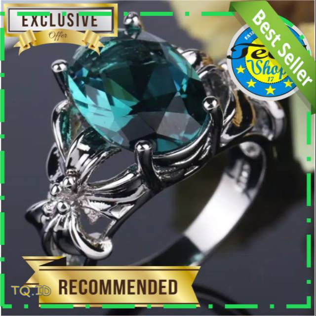 CINCIN WANITA ZIRCON BLUE CRISTAL | CINCIN KRISTAL BIRU WANITA