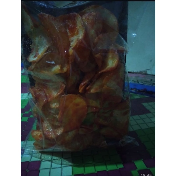 

kripik singkong pedas renyah dan gurih 1kg 45000