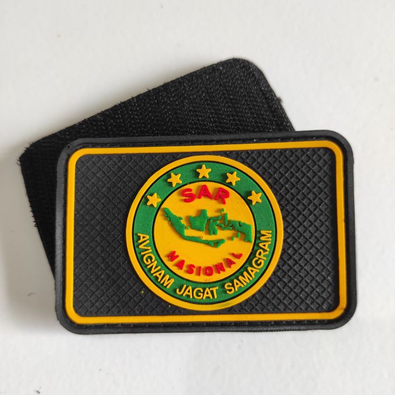 PATCH RUBBER LOGO SAR NASIONAL KOTAK/TIMSAR/TEMPELAN EMBLEM KARET VELCRO