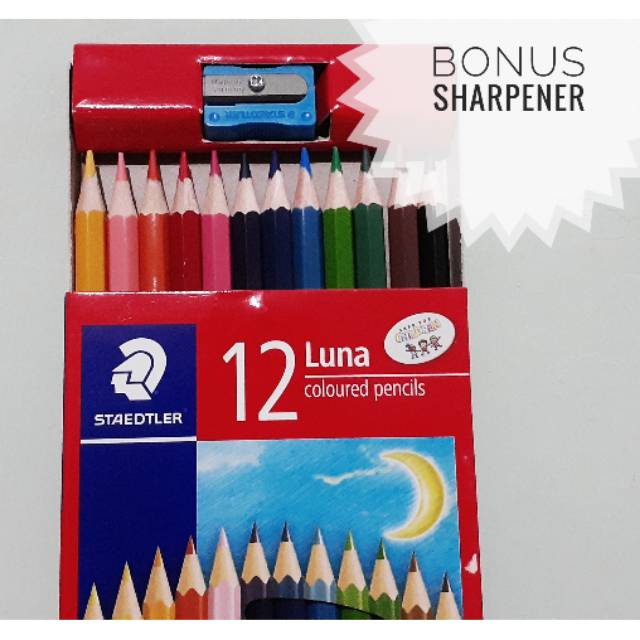 Pensil Warna : tipe 12 warna luna staedtler WATERCOLOUR