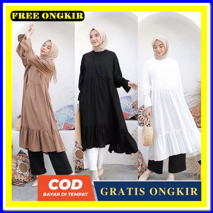 Baju Korea Murah Terbaru Baju Muslim Remaja Pakaian Wnta Bj Fashion Lebaran 2022 Bsju Muslimah Tunik