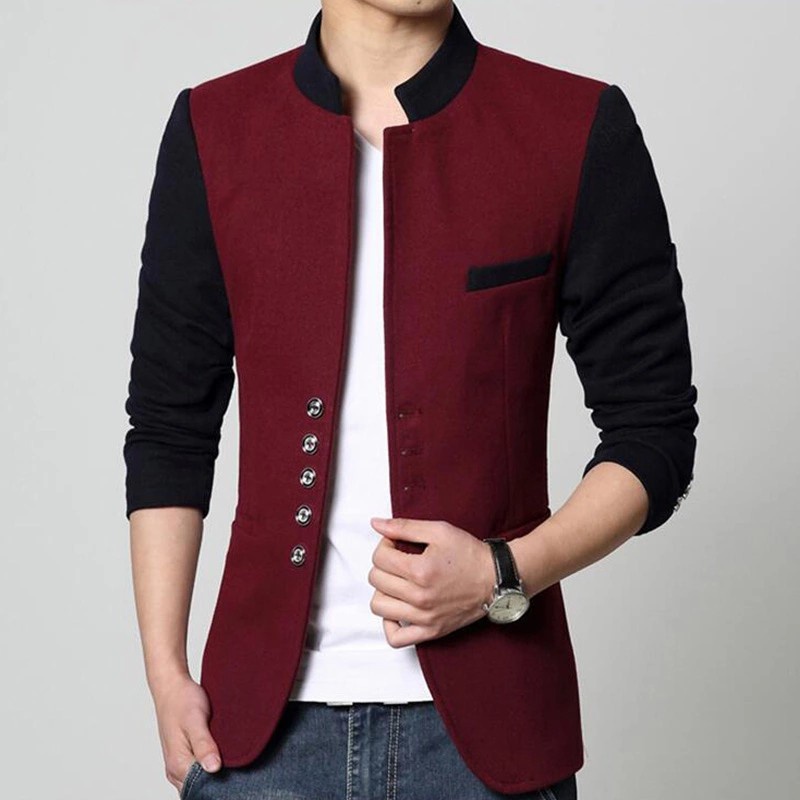 BLAZER PRIA SLIMFIT NEW RAIN MAROON TWIST STYLE KOMBINASI (S,M,L,XL) TERBARU ORIGINAL NIKAYU