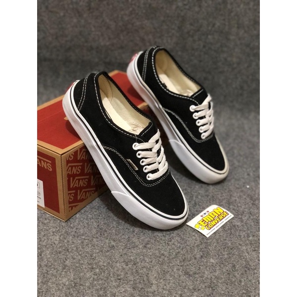 READY TERUS !! SEPATU V4NS AUTHENTIC PREMIUM BLACK WHITE PRIA WANITA