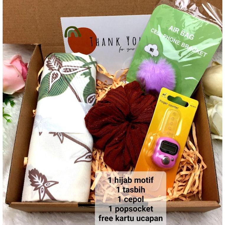 Hampers Hijab Motif Kado Hijab Motif|Gift Box Hijab Umama Motif