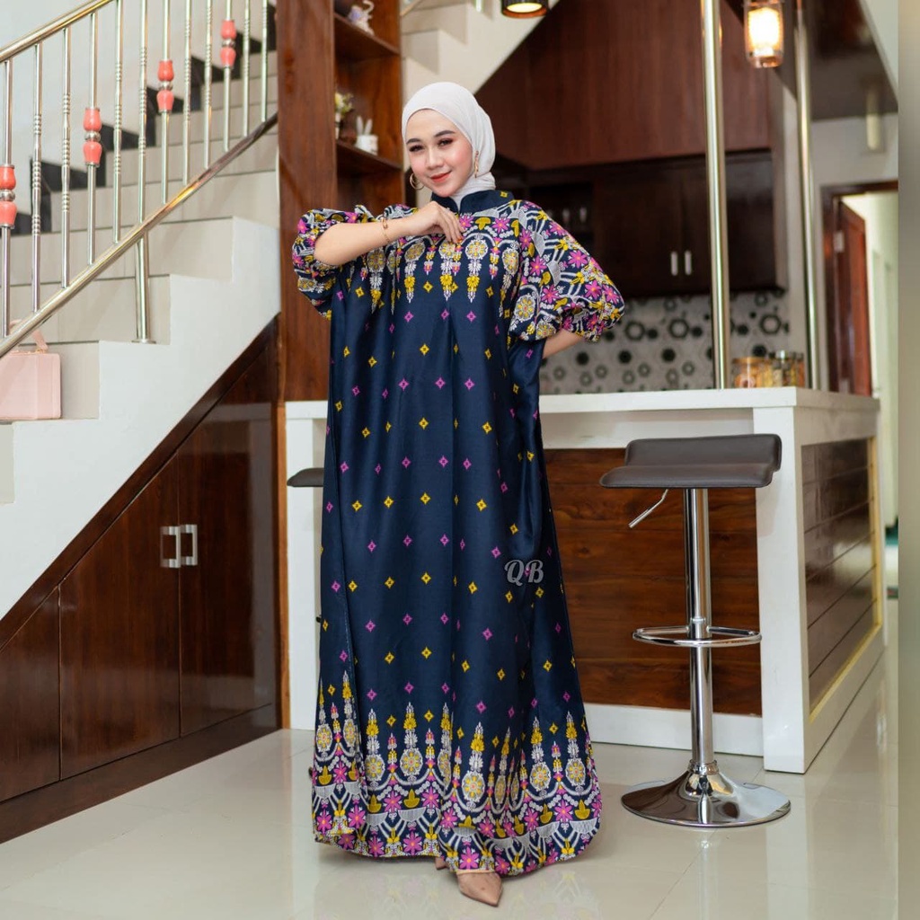 Kaftan Zolla Homey dress Daster Murah Rayon Viscose Baju Wanita Resleting Busui