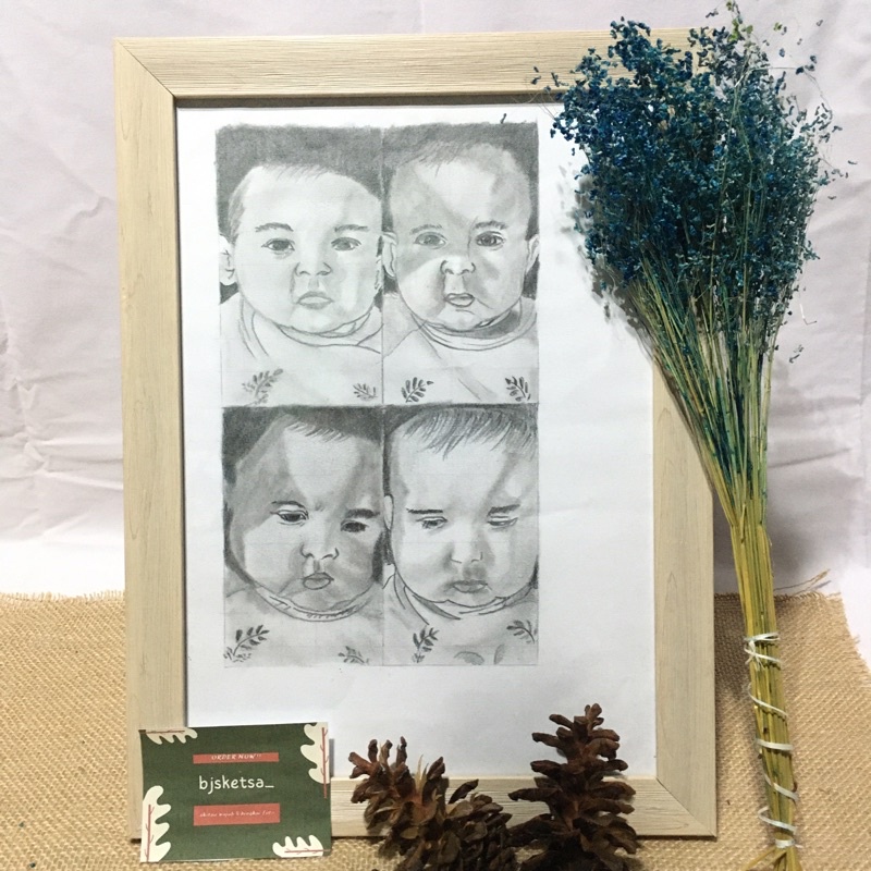 

sketsa 4 wajah || sketsa wajah || hadiah costum || hadia ultah