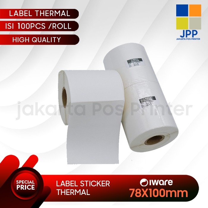 

Label Sticker Barcode 78X100mm Thermal (7,8 Cmx10cm 100Pcs ) STIKER THERMAL 80MM