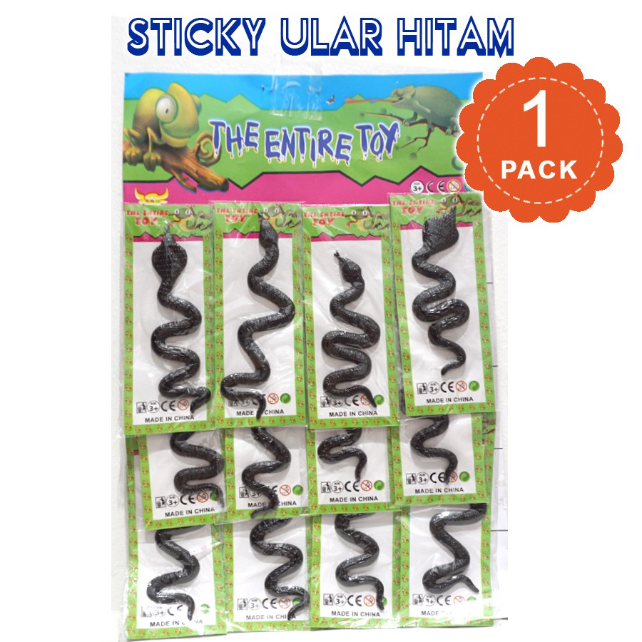 

Mainan Sticky Ular Hitam Lembaran 12 pcs - Sticky ULAR HITAM Lembar