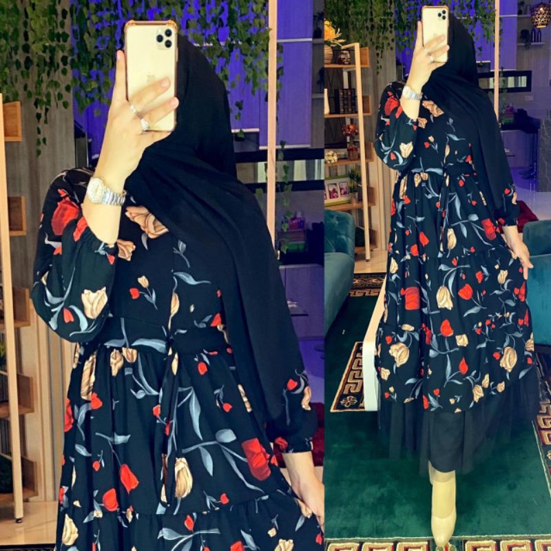 Gamis Tutu/Gamis Monalisa tutu/Gamis Tile TuTu import