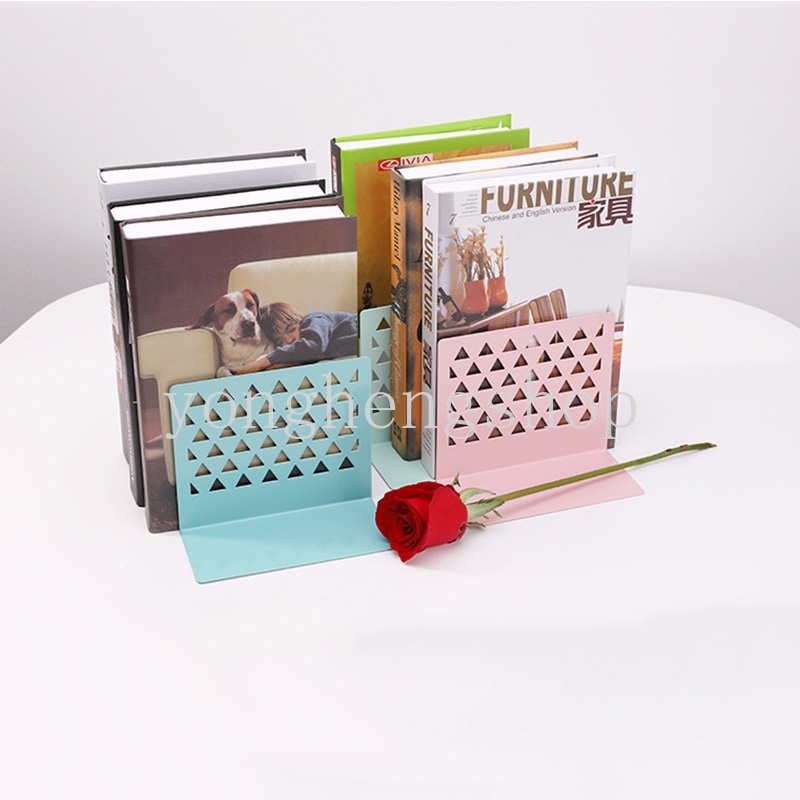 1pc Stand Holder Buku Bahan Besi Desain Hollow Gaya Nordicsimplepelajar Untuk Meja Kantor