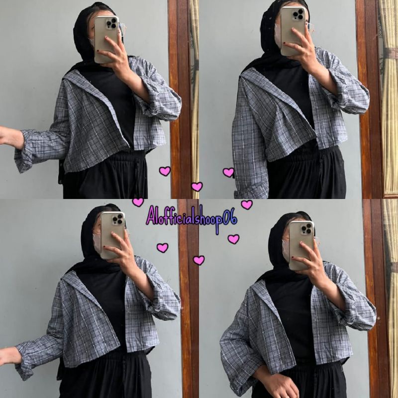 CROP TOP FLANEL / KEMEJA FLANEL WANITA / KEMEJA CROP / KEMEJA WANITA TERBARU-Al 41