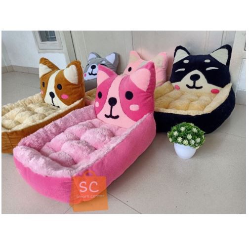 Tempat Tidur Anjing/Kucing Model Teddy Golden Retriever Dengan Matras Removable