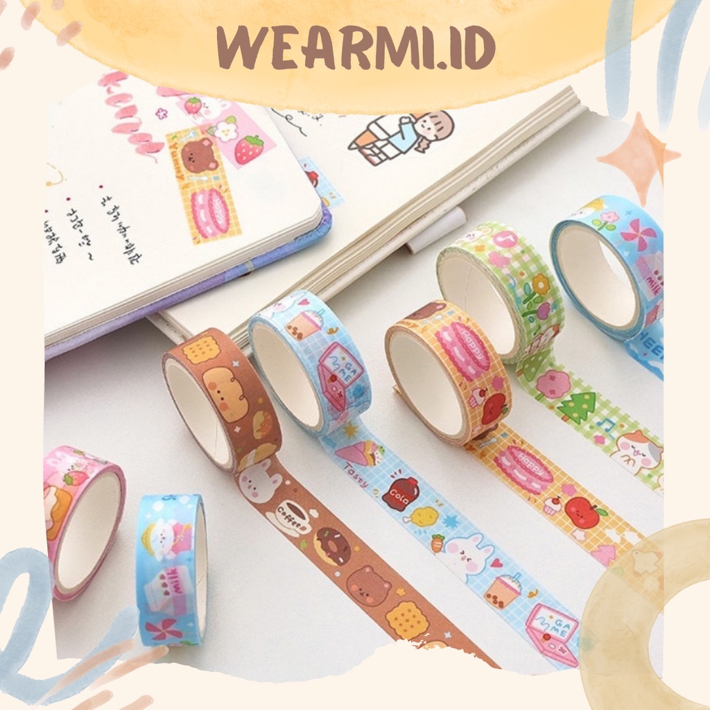 

1 Roll Washi Tape Masking Colorful Cute Animal Scrapbook Jurnal Bujo DIY- w28
