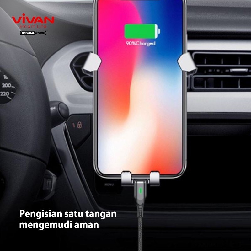 VIVAN Kabel Magnet iPhone Magnetik Fast Charging 2.4A MGL100 Super Strong Quick Charge Lightning