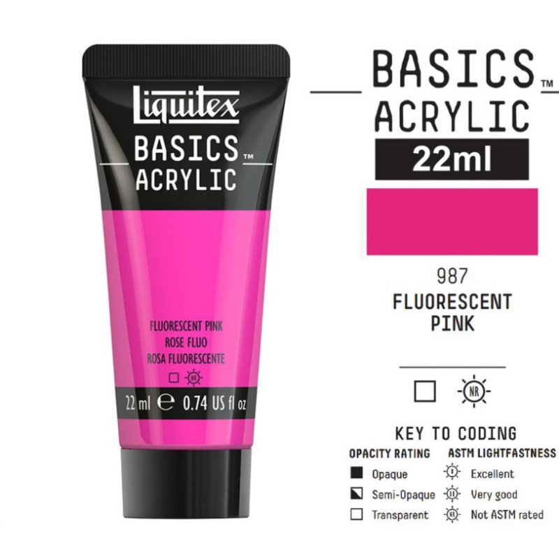 

LIQUITEX BASICS ACRYLIC 22 ML FLUORESCENT PINK
