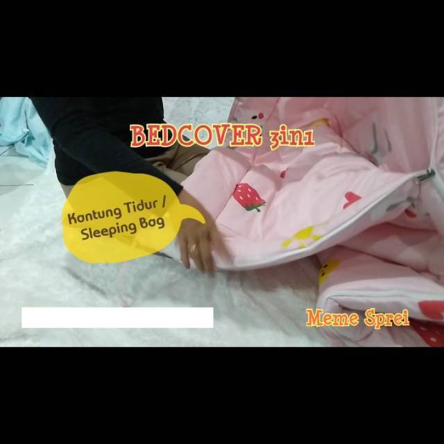 Bedcover 3in1. Inovasi keren Selimut Gulmut/Balmut Meme Sprei